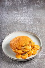Acaraje. Traditional Brazilian food, made with vatapá, caruru and dried shrimp.