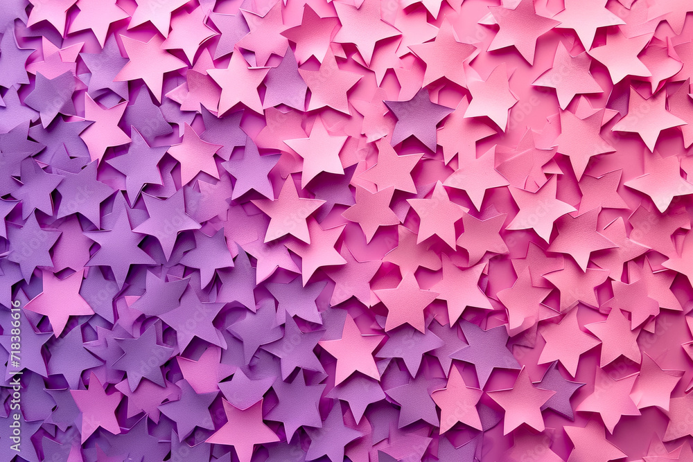 Poster Create a pattern of stars with a gradient of pink and purple colors