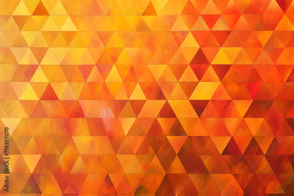 Aufkleber create a pattern of triangles with a gradient of orange and yellow colors