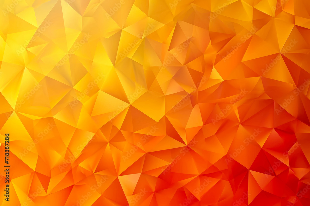 Poster Create a pattern of triangles with a gradient of orange and yellow colors