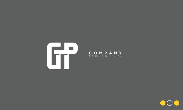  GP Alphabet letters Initials Monogram logo PG, G and P
