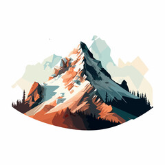 Fototapeta na wymiar Mountain in cartoon, doodle style. Image for t shirt. Isolated 2d vector illustration in logo, icon, sketch style, Eps 10. AI Generative