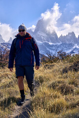 young man trekking in El Chalten, Argentina