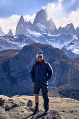 young man trekking in El Chalten, Argentina