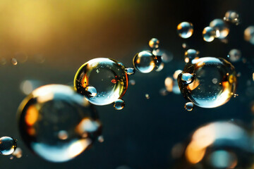 Naklejka premium Wasserkugeln schweben durch die Luft 