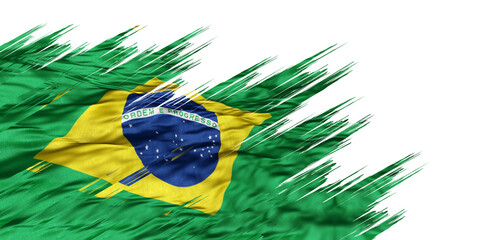 Fototapeta na wymiar Abstract illustration of South America flags for Brazil with grunge splatter effects