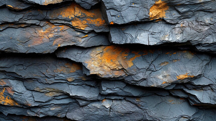 Photo of shale texture with an uneven surface, like a stone sheet curved by nature