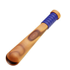 3d illustration of wooden baseball bat