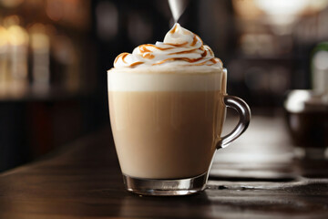 Milchkaffee mit frischer Sahne