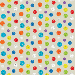 Seamless sports background pattern with colorful pickleball  balls