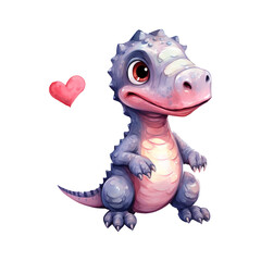 Imaginative Love: Valentine Lovely Dinosaur - Cute and Colorful Characters for Your Festivities
