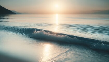 Serene Sunrise Over Ocean Waves, Peaceful Morning Concept