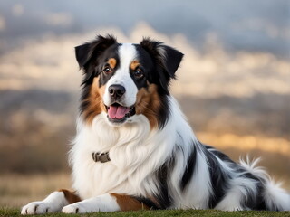 Fototapeta premium Portrait of the Australian shepherd dog