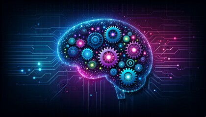 Digital Brain Concept, Artificial Intelligence and Machine Learning