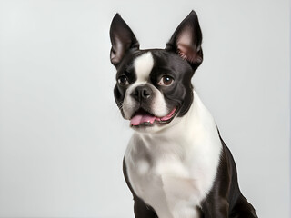 Portrait of the Boston Terrier dog