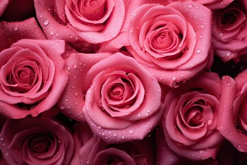 Bouquet of pink roses. Beautiful floral background