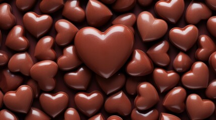 Fototapeta premium Chocolate Hearts Arranged in Heart Shape