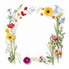 Obraz premium Flower Picture Frame on White Background