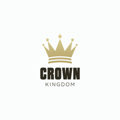 Gold crown icons. Queen king golden crowns luxury Logo Design 