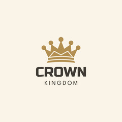 Gold crown icons. Queen king golden crowns luxury Logo Design 