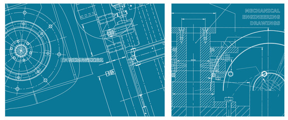 Engineering illustration set. Cover, flyer, banner, background