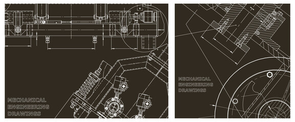 Engineering illustration set. Cover, flyer, banner, background © bubushonok