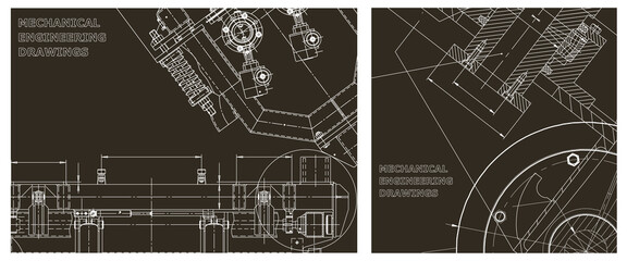 Engineering illustration set. Cover, flyer, banner, background