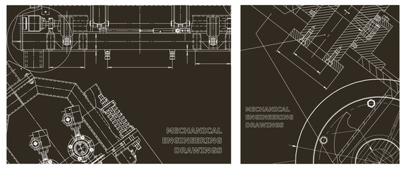 Engineering illustration set. Cover, flyer, banner, background