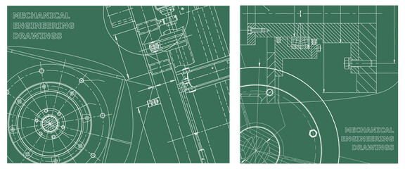 Engineering illustration set. Cover, flyer, banner, background