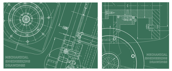 Engineering illustration set. Cover, flyer, banner, background