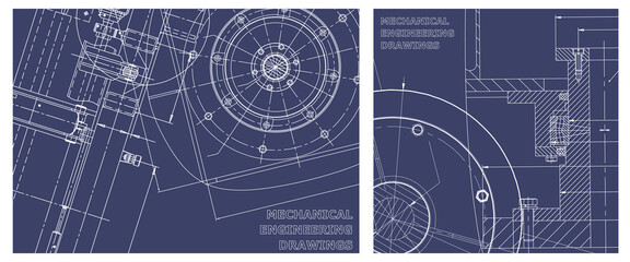 Obraz premium Engineering illustration set. Cover, flyer, banner, background