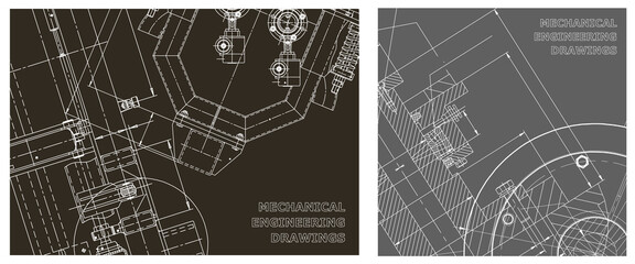 Naklejka premium Engineering illustration set. Cover, flyer, banner, background