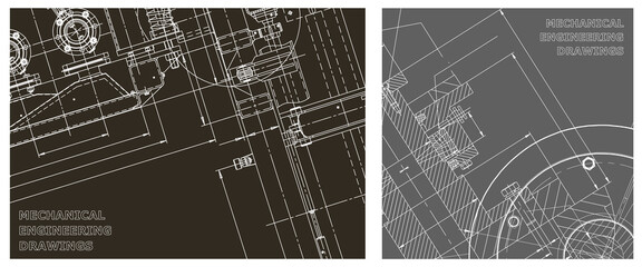 Engineering illustration set. Cover, flyer, banner, background