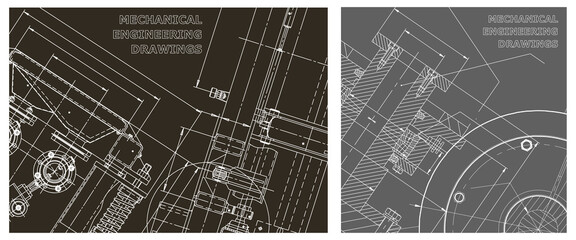 Engineering illustration set. Cover, flyer, banner, background