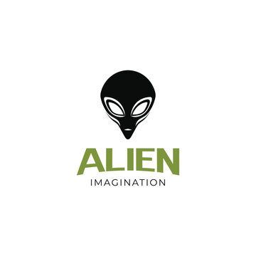 alien head, vector logo icon