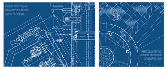 Engineering illustration set. Cover, flyer, banner, background