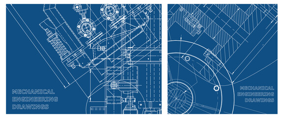 Engineering illustration set. Cover, flyer, banner, background