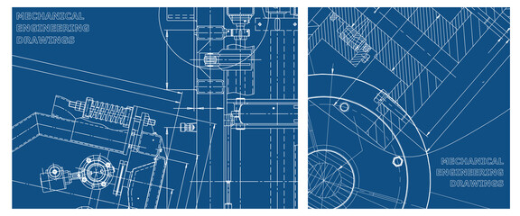 Engineering illustration set. Cover, flyer, banner, background