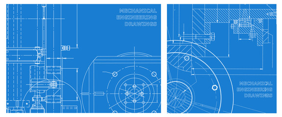 Naklejka premium Engineering illustration set. Cover, flyer, banner, background