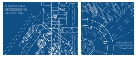 Engineering illustration set. Cover, flyer, banner, background