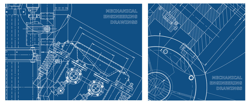 Engineering illustration set. Cover, flyer, banner, background
