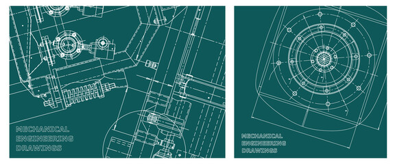 Engineering illustration set. Cover, flyer, banner, background