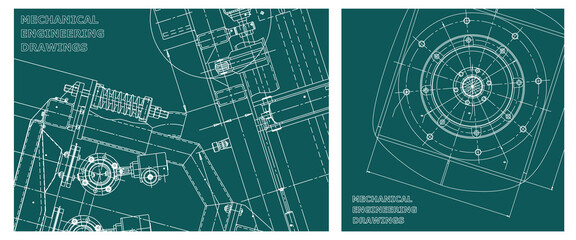 Engineering illustration set. Cover, flyer, banner, background