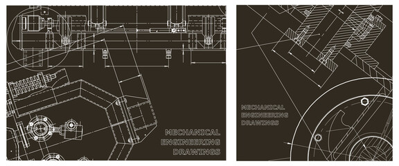 Engineering illustration set. Cover, flyer, banner, background