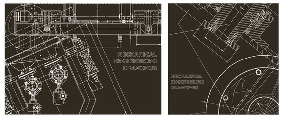 Engineering illustration set. Cover, flyer, banner, background