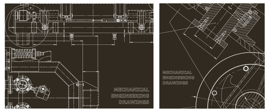 Engineering illustration set. Cover, flyer, banner, background