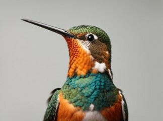 Fototapeta premium Hummingbird Beauty on a White Stage