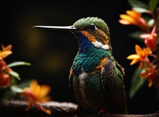 Fototapeta premium Studio Portrait of a Delicate Hummingbird