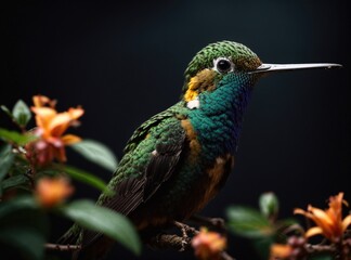 Fototapeta premium Studio Capture of a Radiant Hummingbird