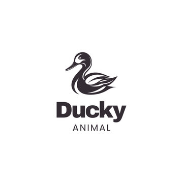 duck logo Template Vector Icon Stock Vector,duck swim at lake